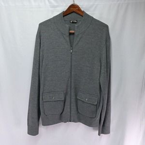 Michael Kors XL‎ Gray Wool Full Zip Cardigan Sweater Jacket